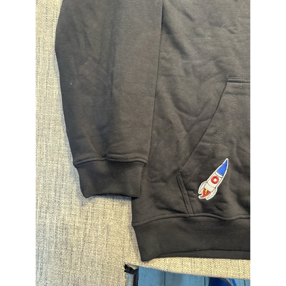 Eighty Eight Brand Hoodie Large‎ Astronaut Outer Space Black NASA Patch Work - Picture 7 of 14